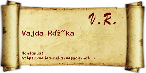 Vajda Réka névjegykártya